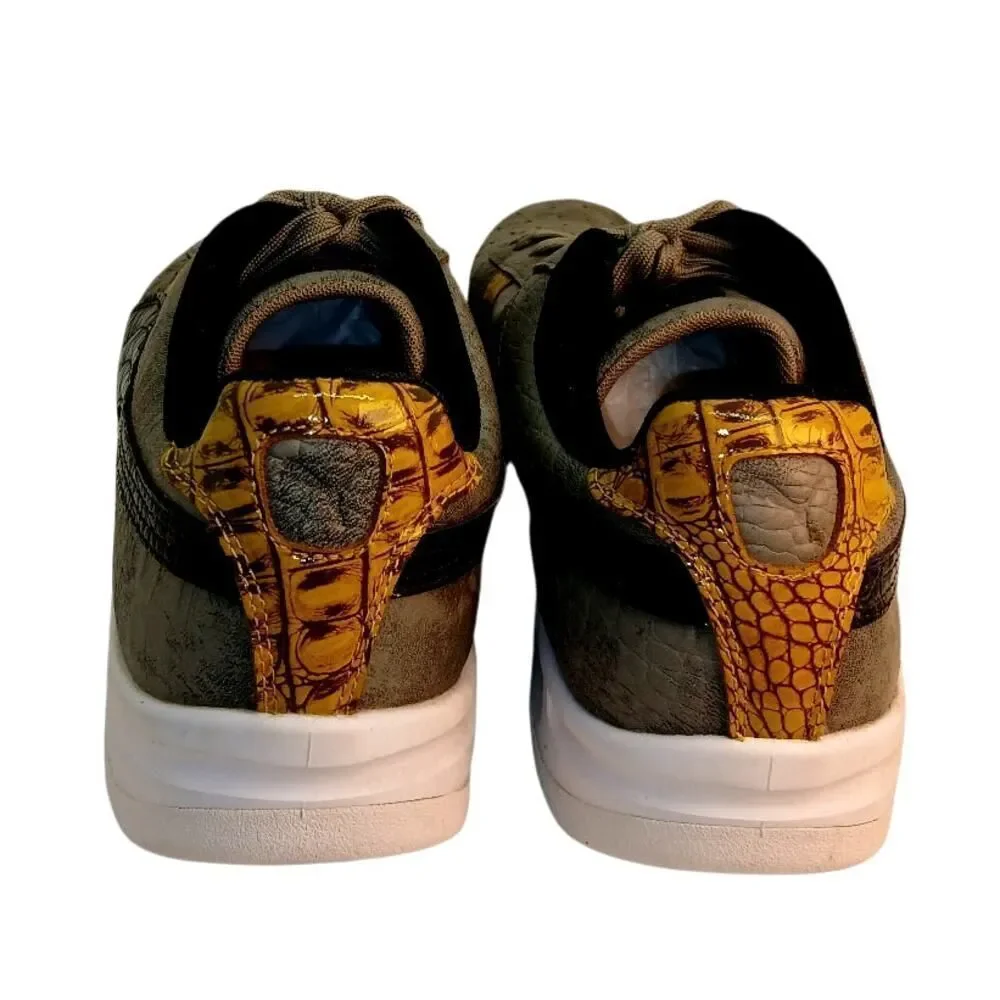 PUMA GV SPECIAL Men's Gray & Black Faux Crocodile Skin Sneakers - Size: 11
